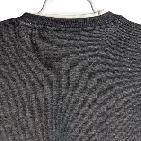 EZ'S HAGGAR Multi Color Stripe Rib Knit V-Neck Long Sleeve Shirt Gray Large - Picture 11 of 14